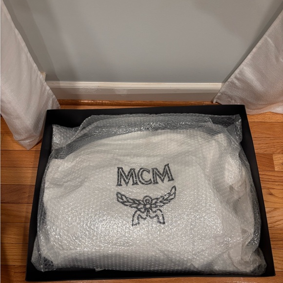 MCM Brown and Blue Tote with Pouch - Picture 7 of 7